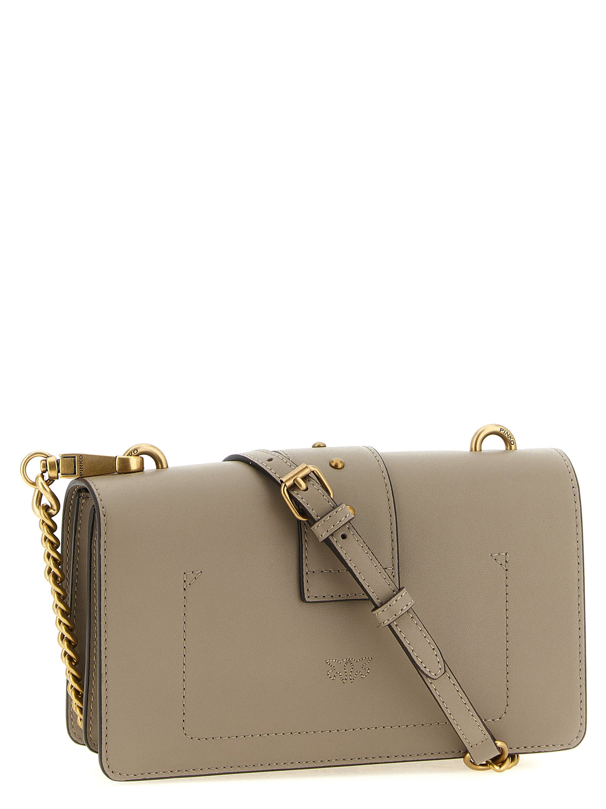 PINKO Gray Calfskin Crossbody Bag for Women