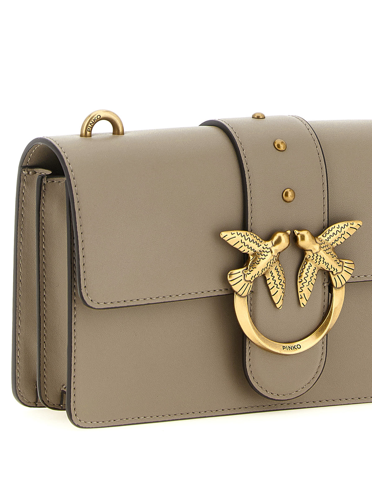 PINKO Gray Calfskin Crossbody Bag for Women
