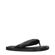 Jil Sander Black Leather Flip-Flop Sandals