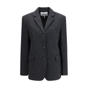 Ganni Gray Wool Oves Aries Blazer