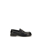 Dolce & Gabbana Black Calf Leather Bos Taurus Slip-On Loafers