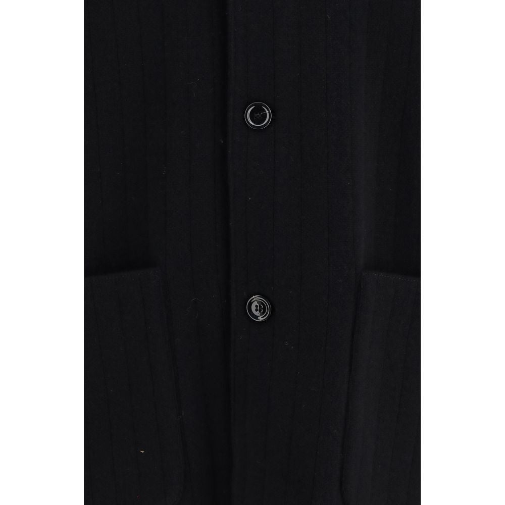 Lardini Black Wool Oves Aries Full-Length Jacket