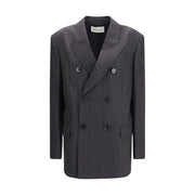 Ami Paris Gray Wool Oves Aries Blazer