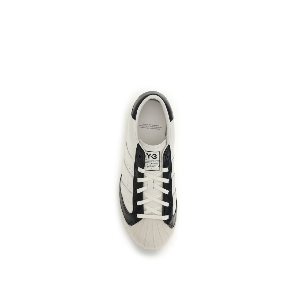 Y-3 White Calf Leather Bos Taurus Low Top Sneakers for Men