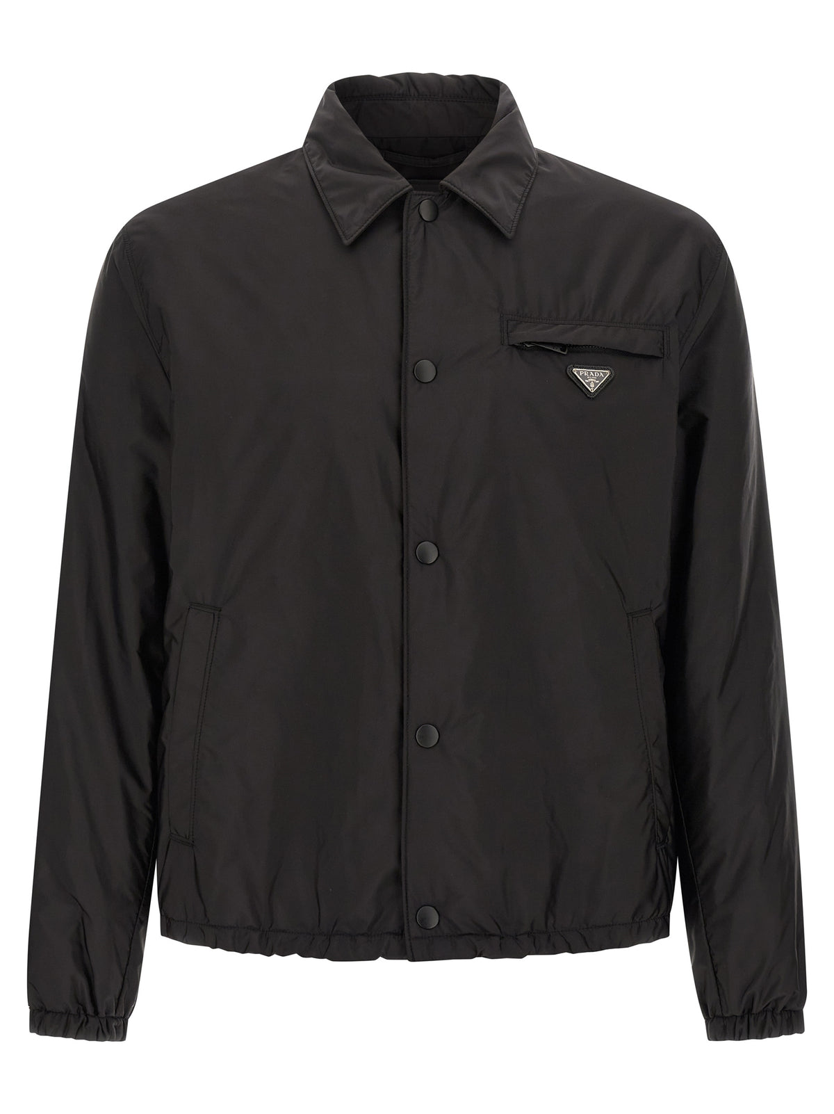 Prada Black Recycled Polyamide Full-Length Jacket for Men