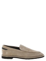 Brunello Cucinelli Beige Calfskin Slip-On Loafers for Women