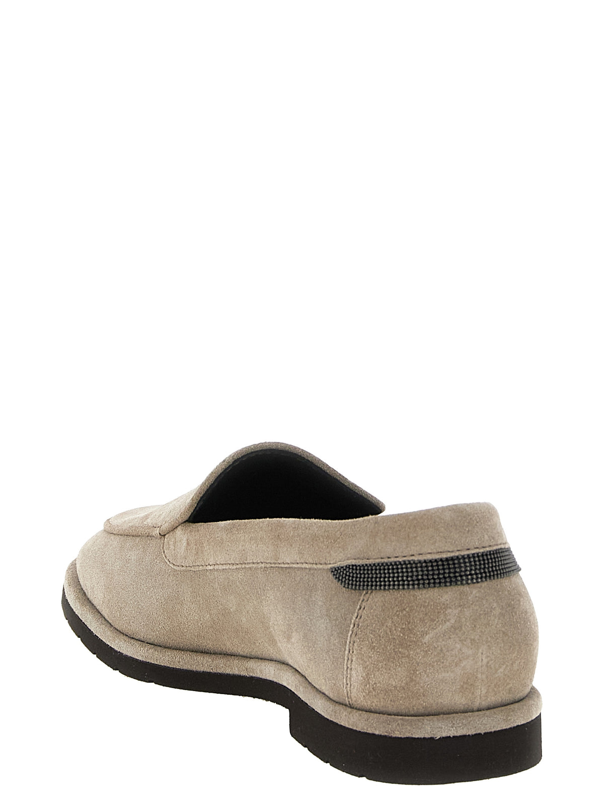 Brunello Cucinelli Beige Calfskin Slip-On Loafers for Women