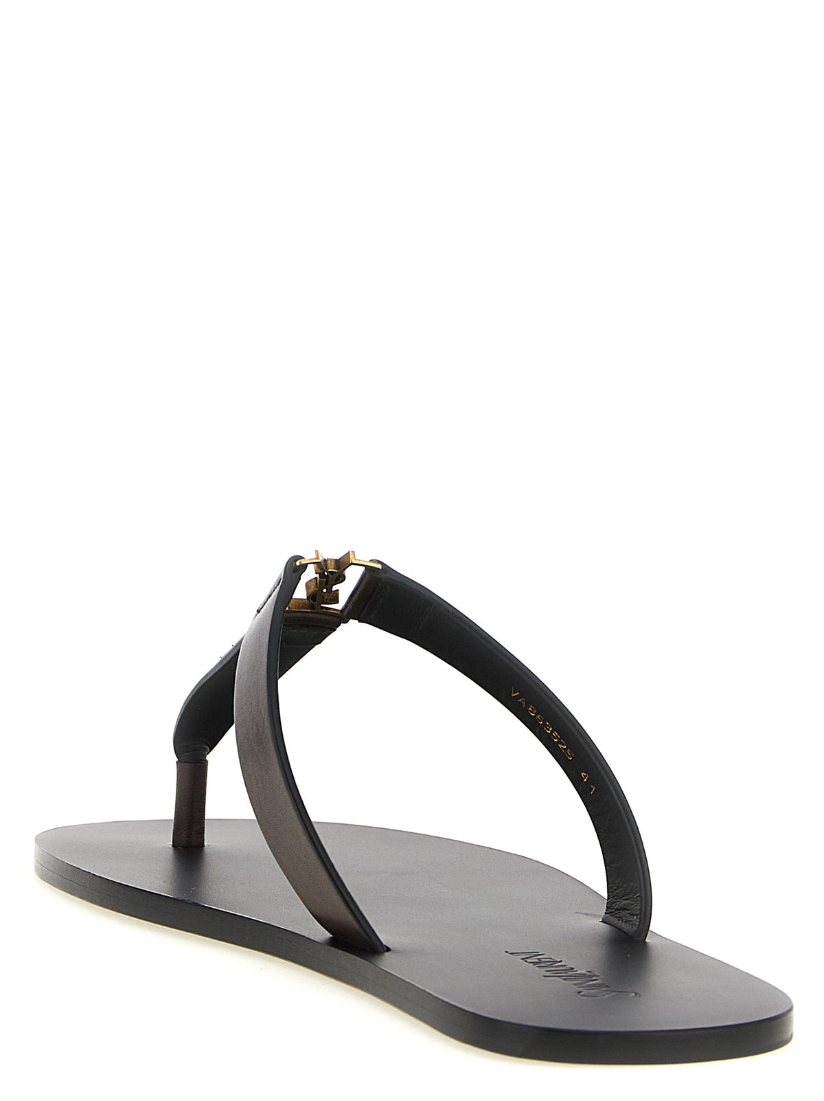 Saint Laurent Brown Calfskin Slides for Men
