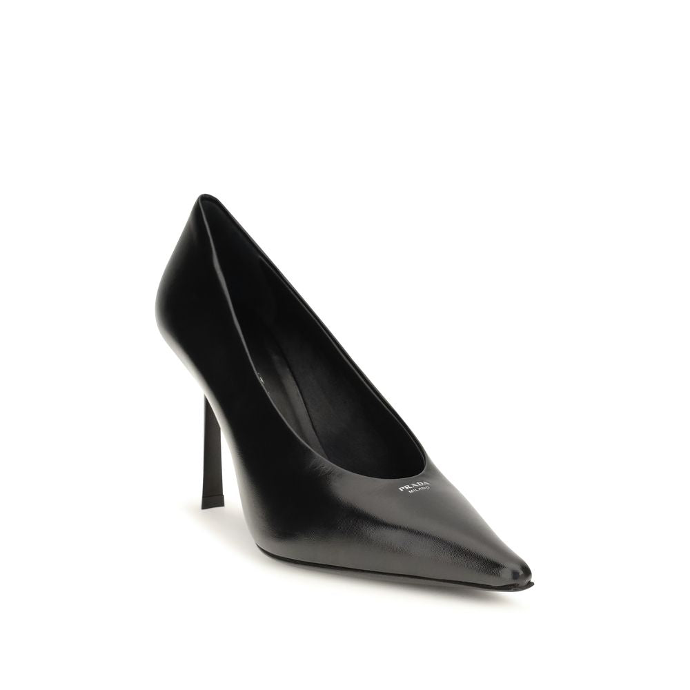 Prada Black Goatskin High Heel Pumps for Women