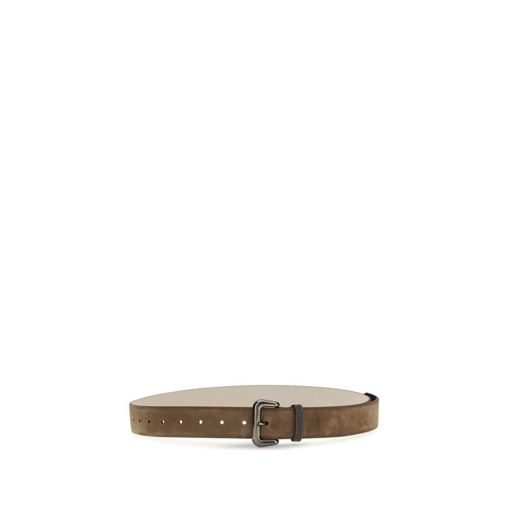 Brunello Cucinelli Brown Suede Leather Belt for Women