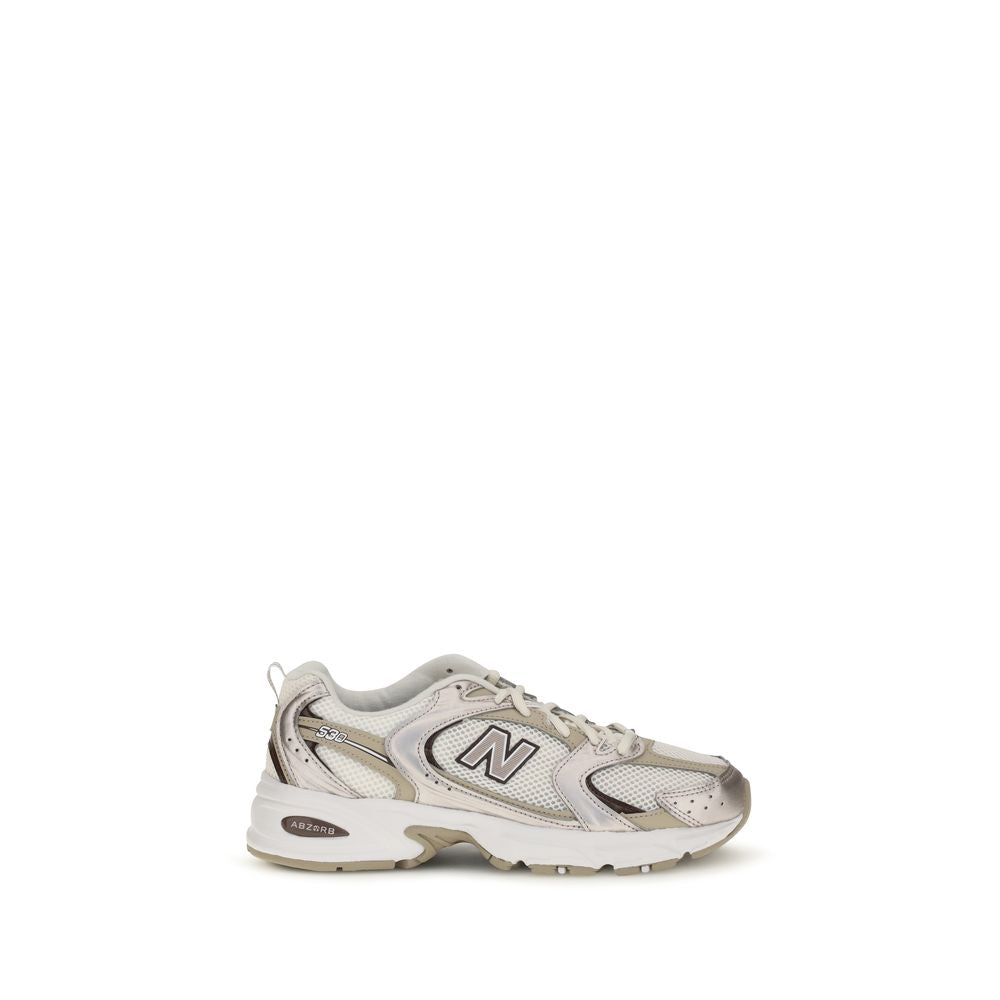 New Balance Beige Fabric Athletic Sneakers for Women