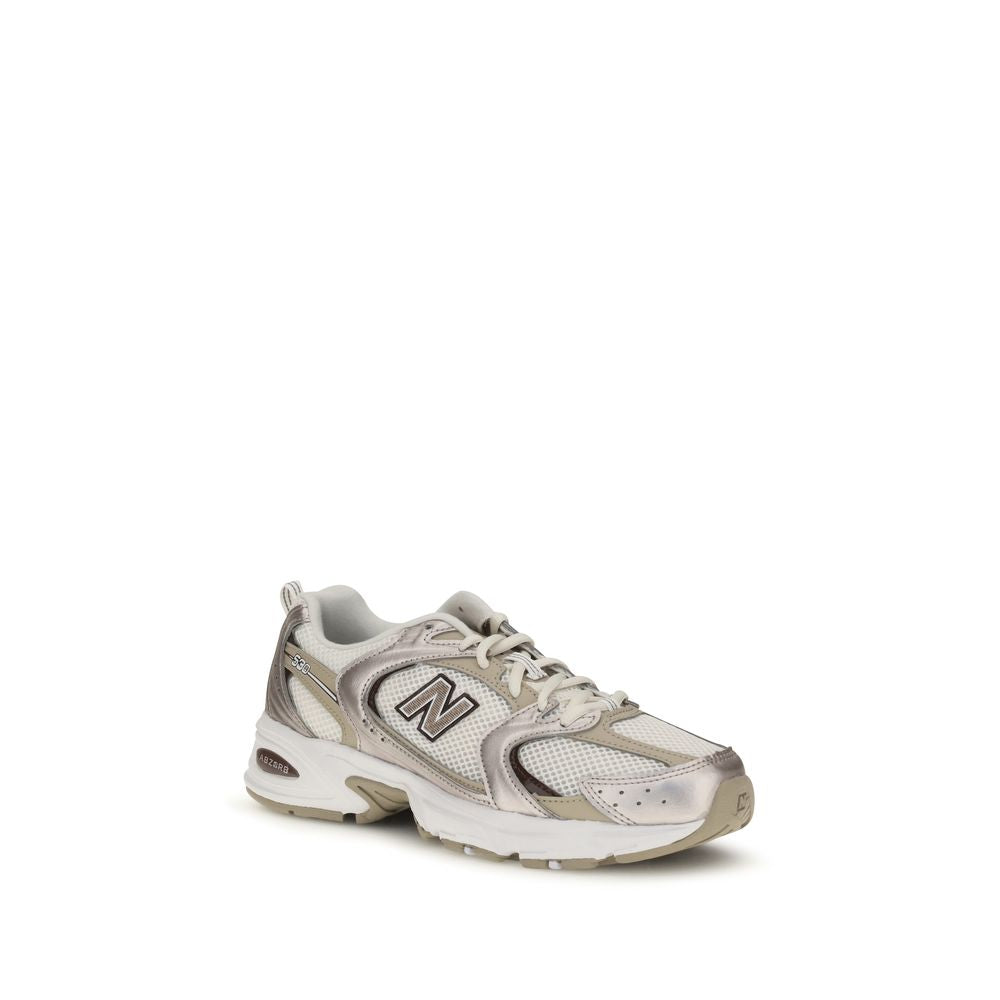 New Balance Beige Fabric Athletic Sneakers for Women
