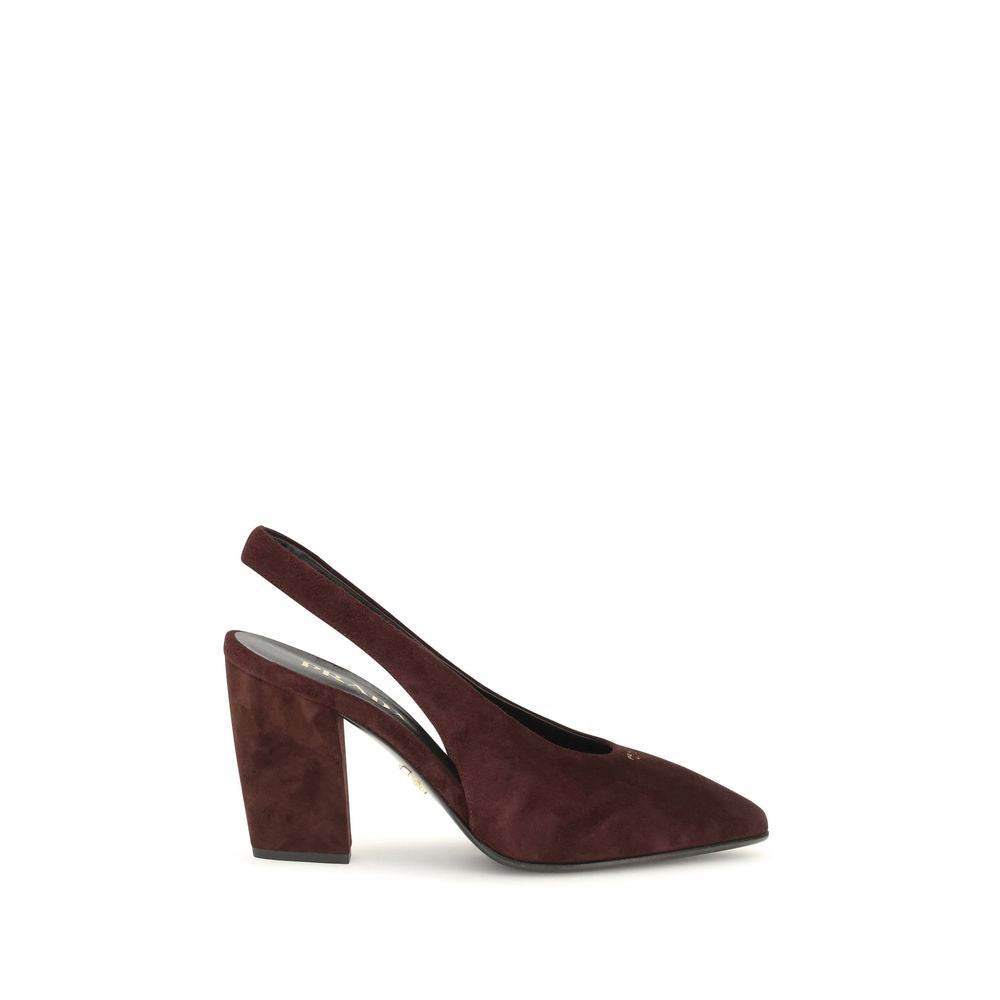 Prada Bordeaux Calf Leather Bos Taurus High Heel Pumps for Women