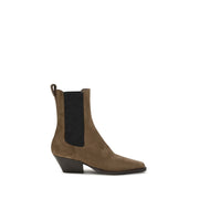 Brunello Cucinelli Brown Calf Leather Bos Taurus Ankle Boots for Women