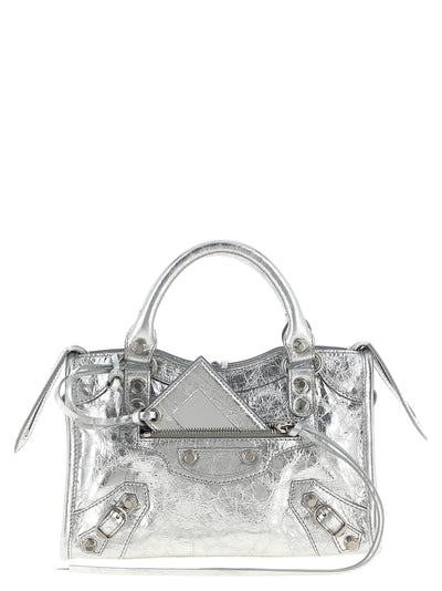 Balenciaga Silver Lamb Leather Handbag for Women