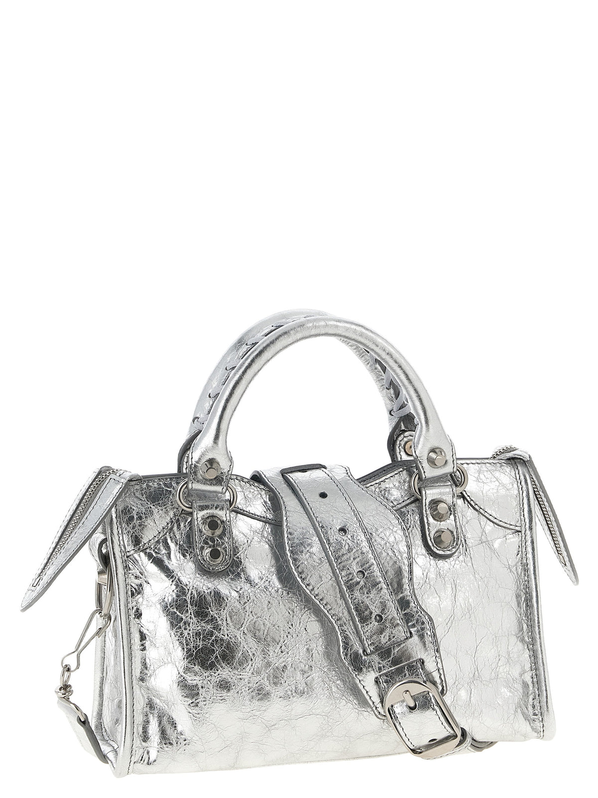 Balenciaga Silver Lamb Leather Handbag for Women