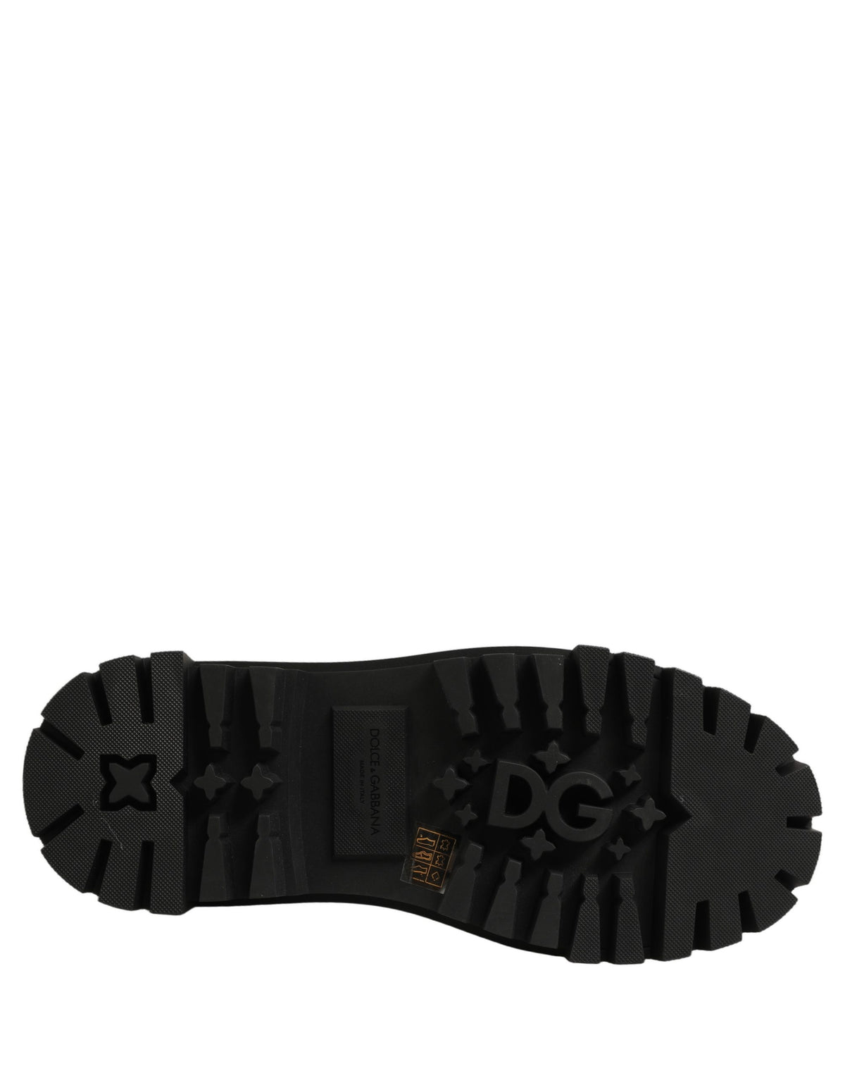 Dolce & Gabbana Black Calfskin Leather Trekking Derby Shoes for Men