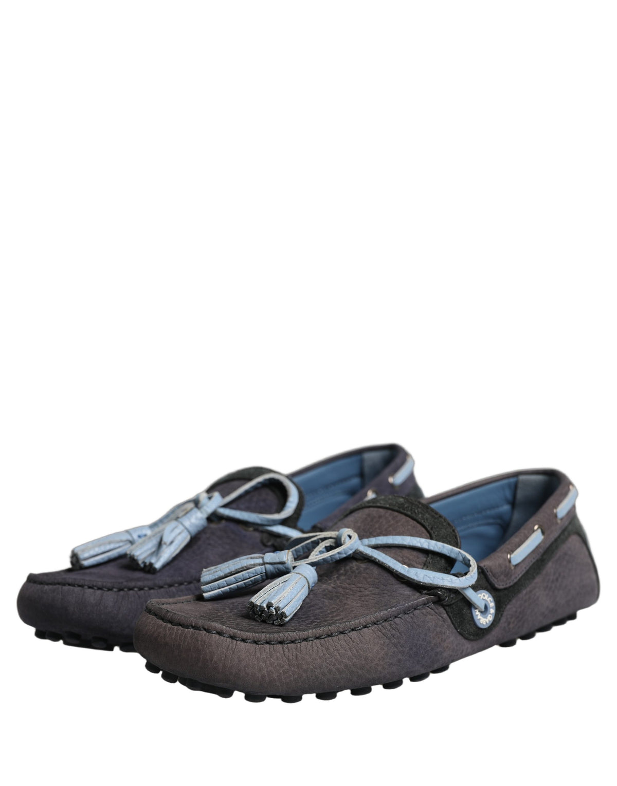 Dolce & Gabbana Navy Blue Suede Leather Tassel Loafers Shoes for Men