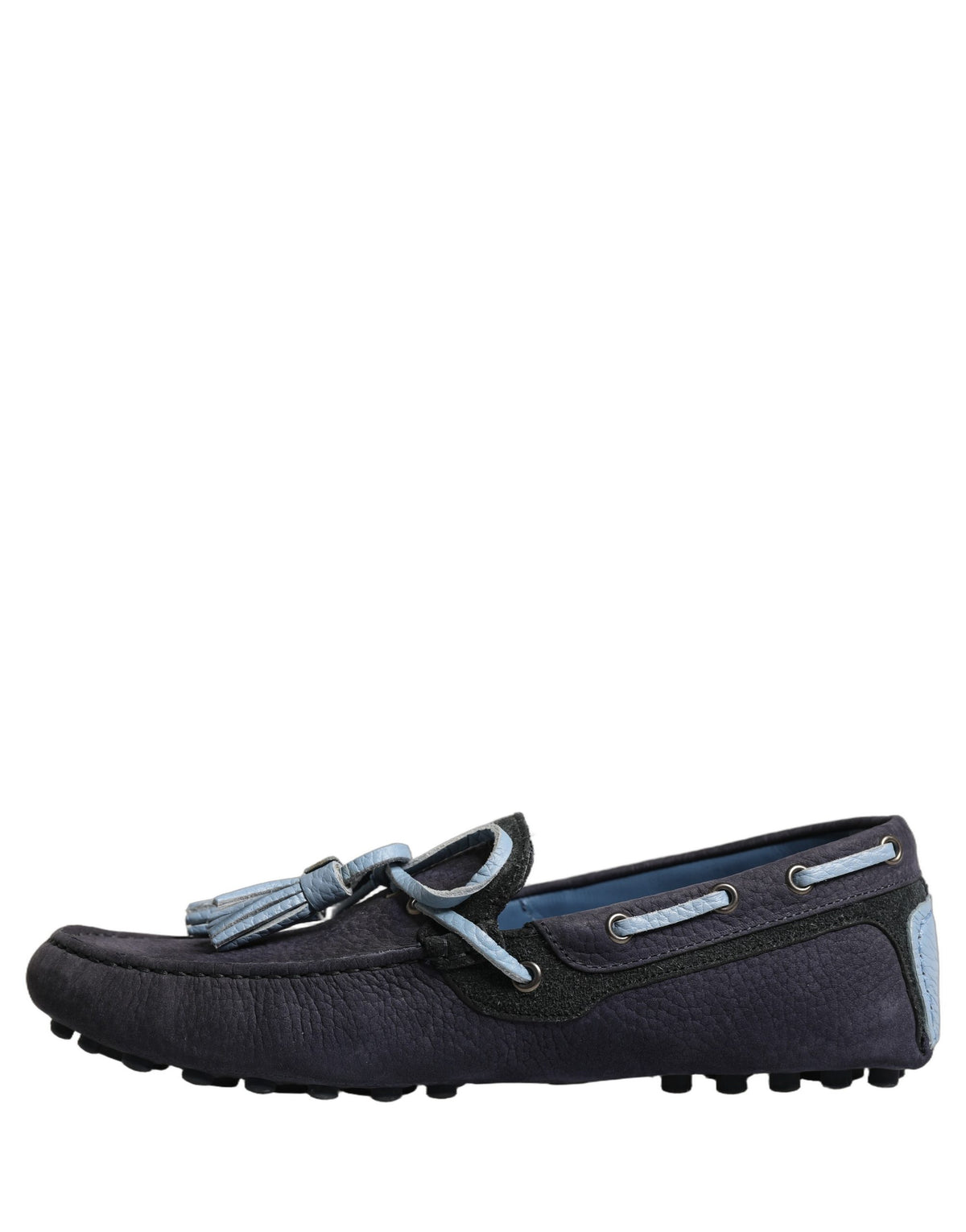 Dolce & Gabbana Navy Blue Suede Leather Tassel Loafers Shoes for Men