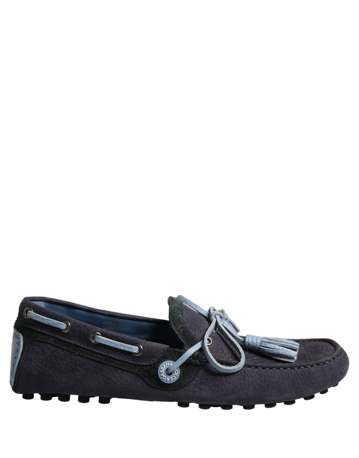 Dolce & Gabbana Navy Blue Suede Leather Tassel Loafers Shoes for Men