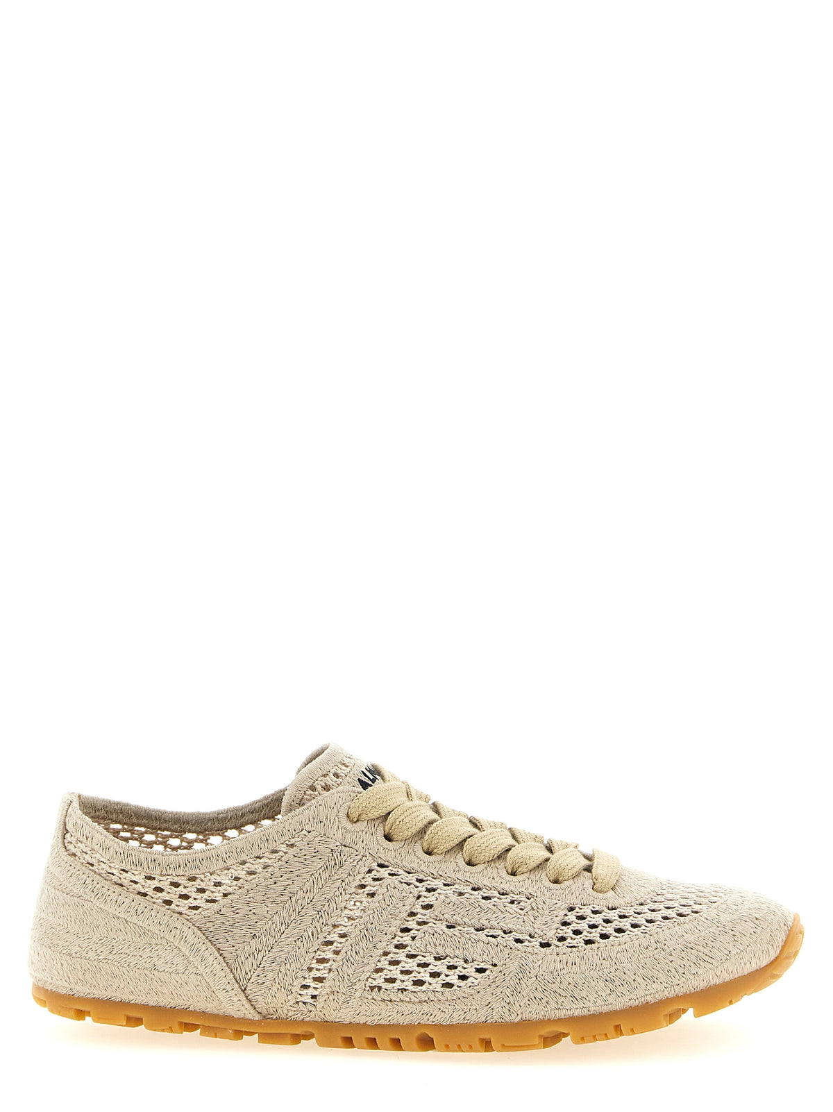 Balmain Beige Cotton Athletic Sneakers for Women