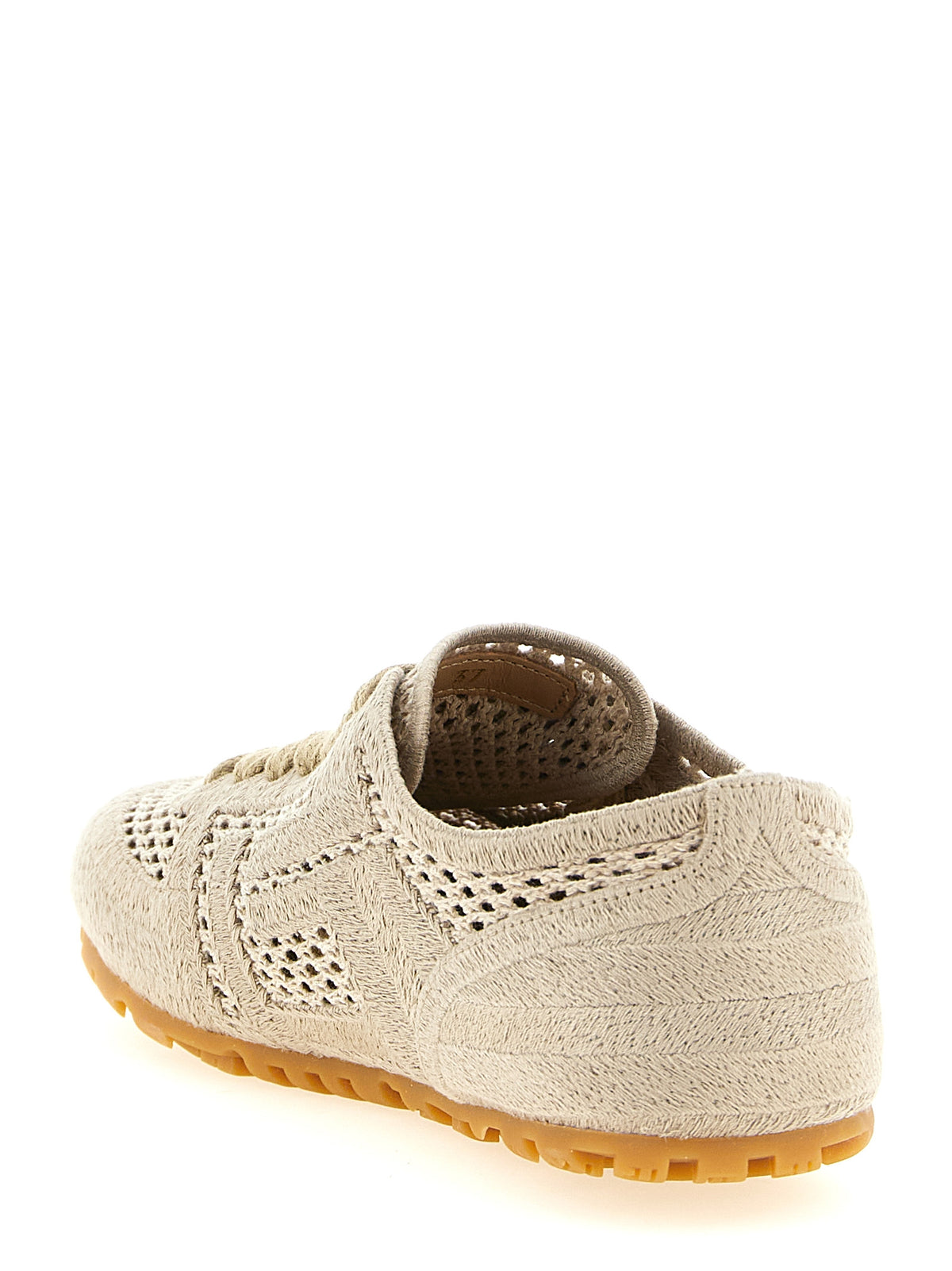 Balmain Beige Cotton Athletic Sneakers for Women