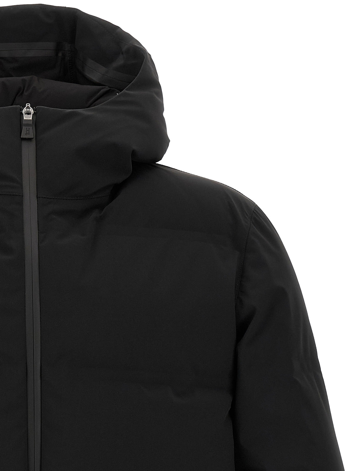 Herno Black Polyamide Full-Length Jacket for Men