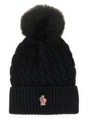Moncler Grenoble Black Virgin Wool Beanie