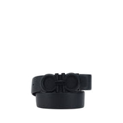 Ferragamo Black Calf Leather Bos Taurus Regular Belt