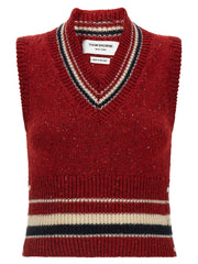 Thom Browne Red Wool Sleeveless Jacket