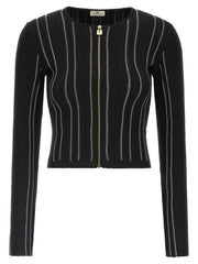 Elisabetta Franchi Black Viscose Cardigan