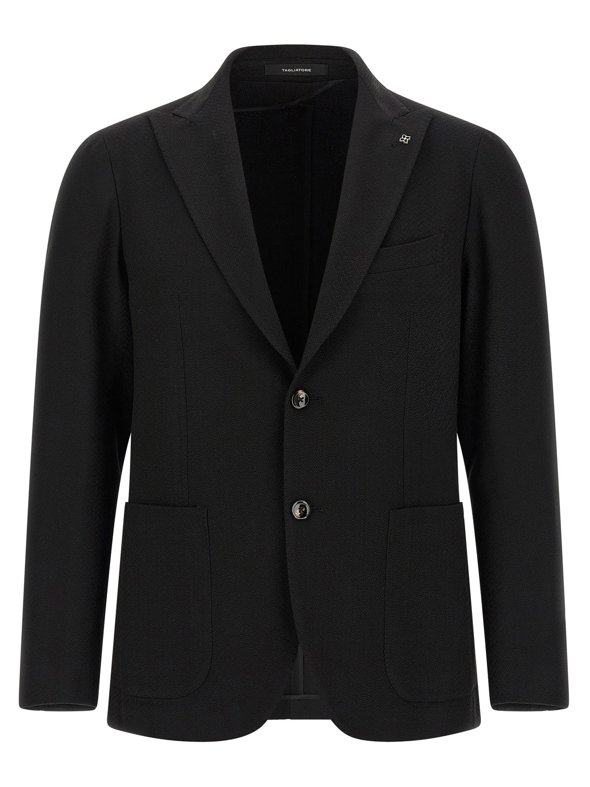 Tagliatore Black Virgin Wool Blazer for Men