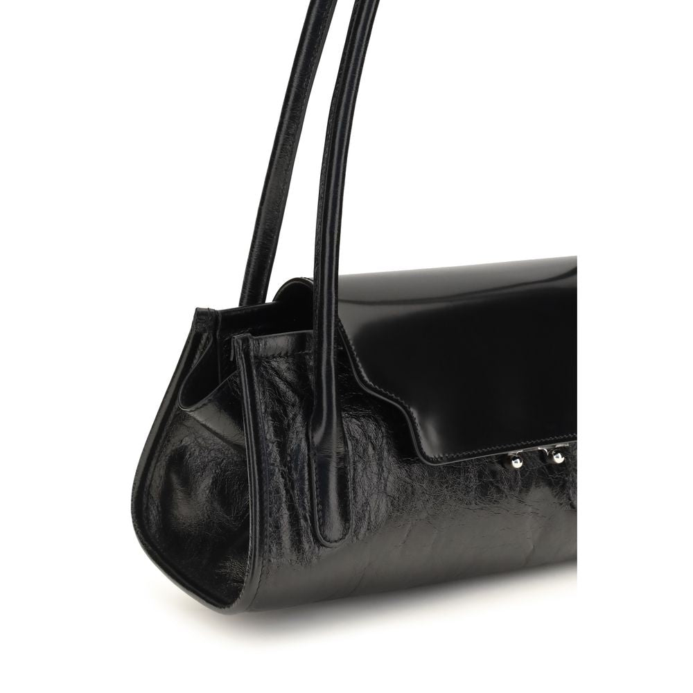 Marni Black Calf Leather Bos Taurus Shoulder Bag for Women
