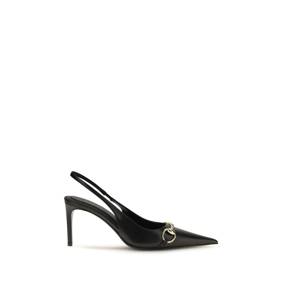 Gucci Black Calf Leather Bos Taurus High Heel Pumps for Women