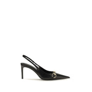 Gucci Black Calf Leather Bos Taurus High Heel Pumps for Women