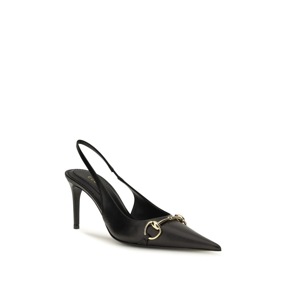Gucci Black Calf Leather Bos Taurus High Heel Pumps for Women