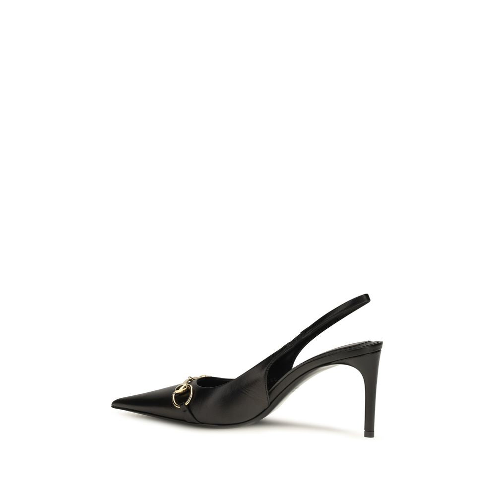Gucci Black Calf Leather Bos Taurus High Heel Pumps for Women