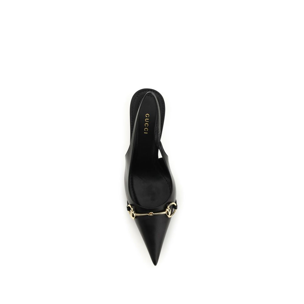 Gucci Black Calf Leather Bos Taurus High Heel Pumps for Women