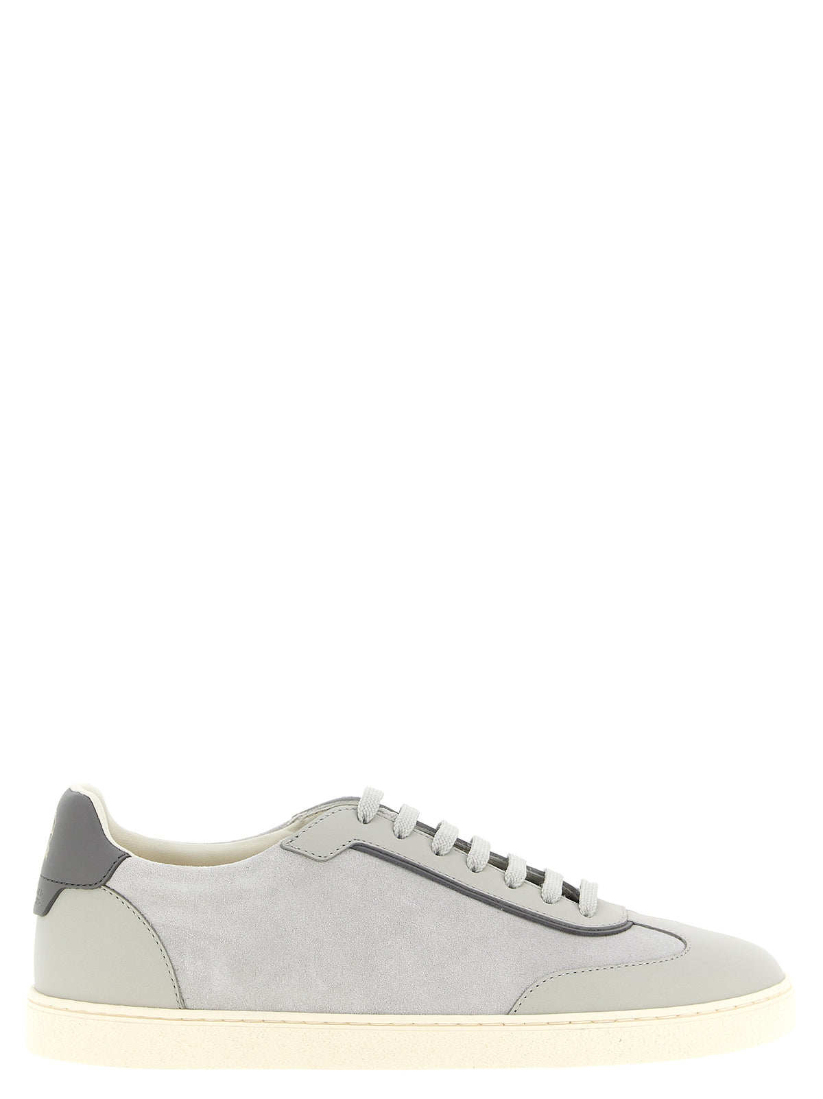 Brunello Cucinelli Gray Calfskin Low Top Sneakers for Men