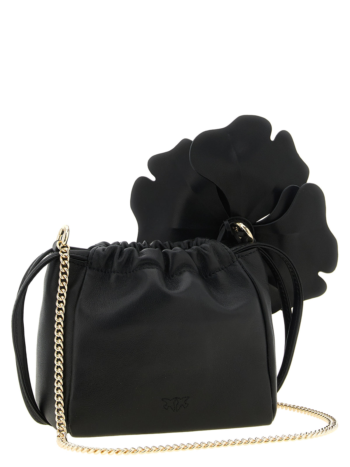 PINKO Black Lambskin Clutch Bag for Women