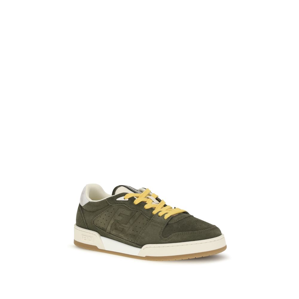 Fendi Bicolor Suede Leather Low Top Sneakers for Men