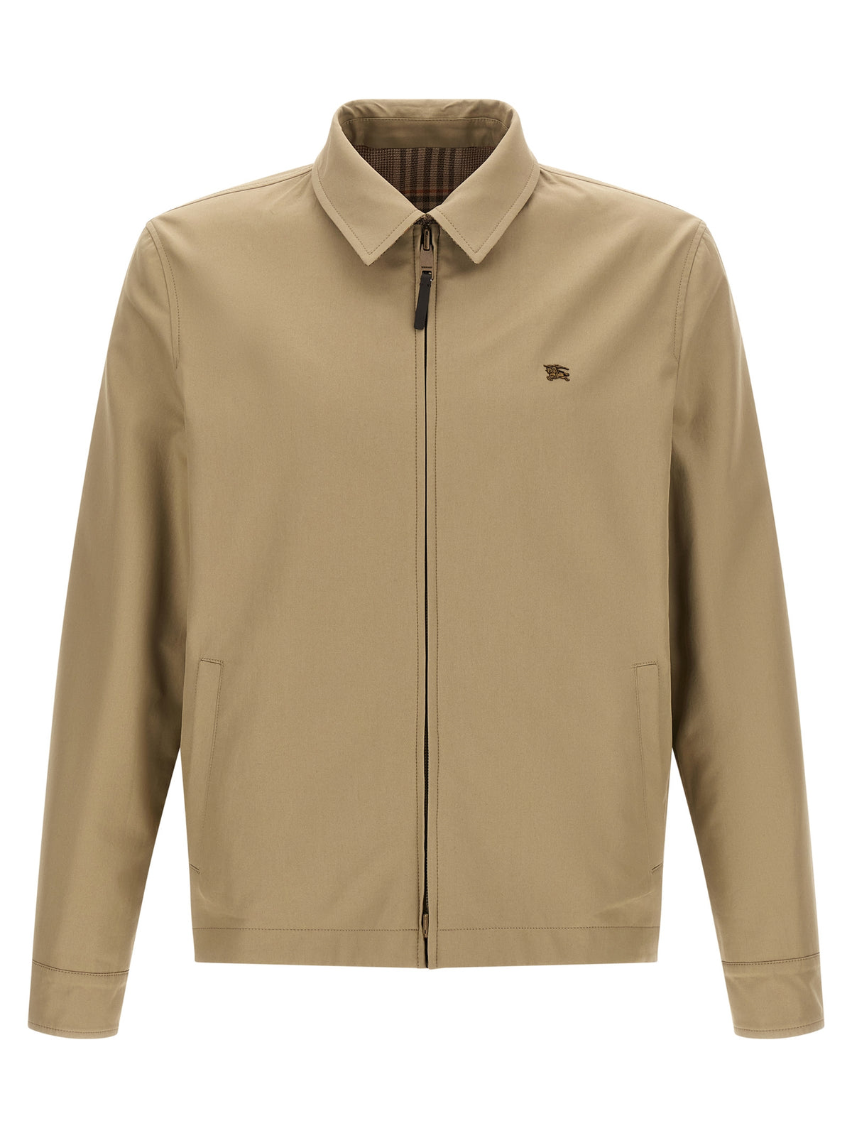 Burberry Beige Wool Full-Length Jacket for Men