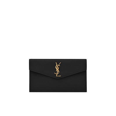Saint Laurent Black Leather Clutch Bag for Women