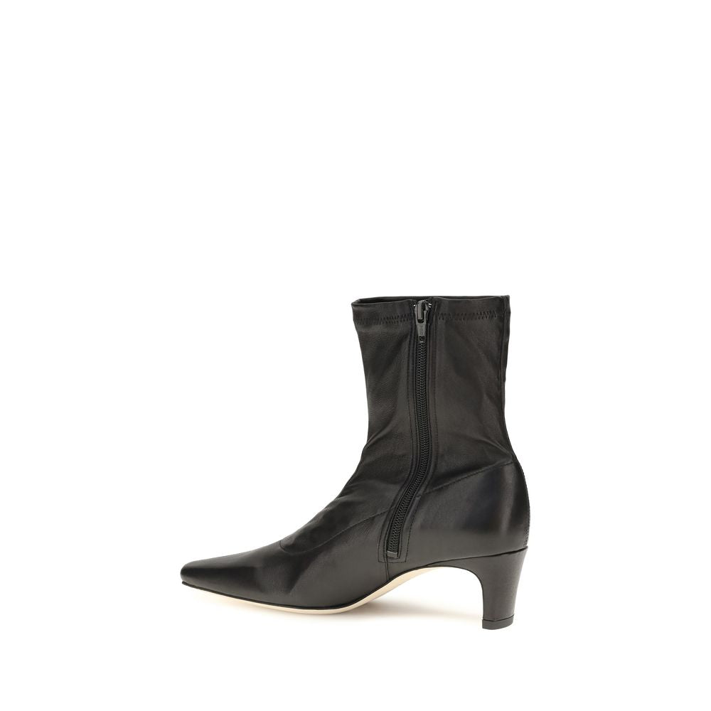 Staud Black Calf Leather Bos Taurus Ankle Boots for Women