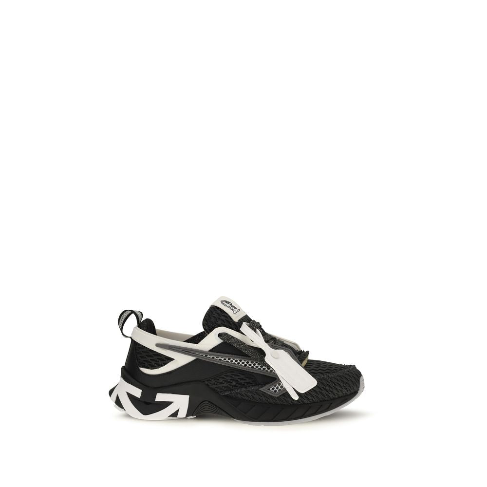 Off-White Black Polyester Athletic Sneakers for Men