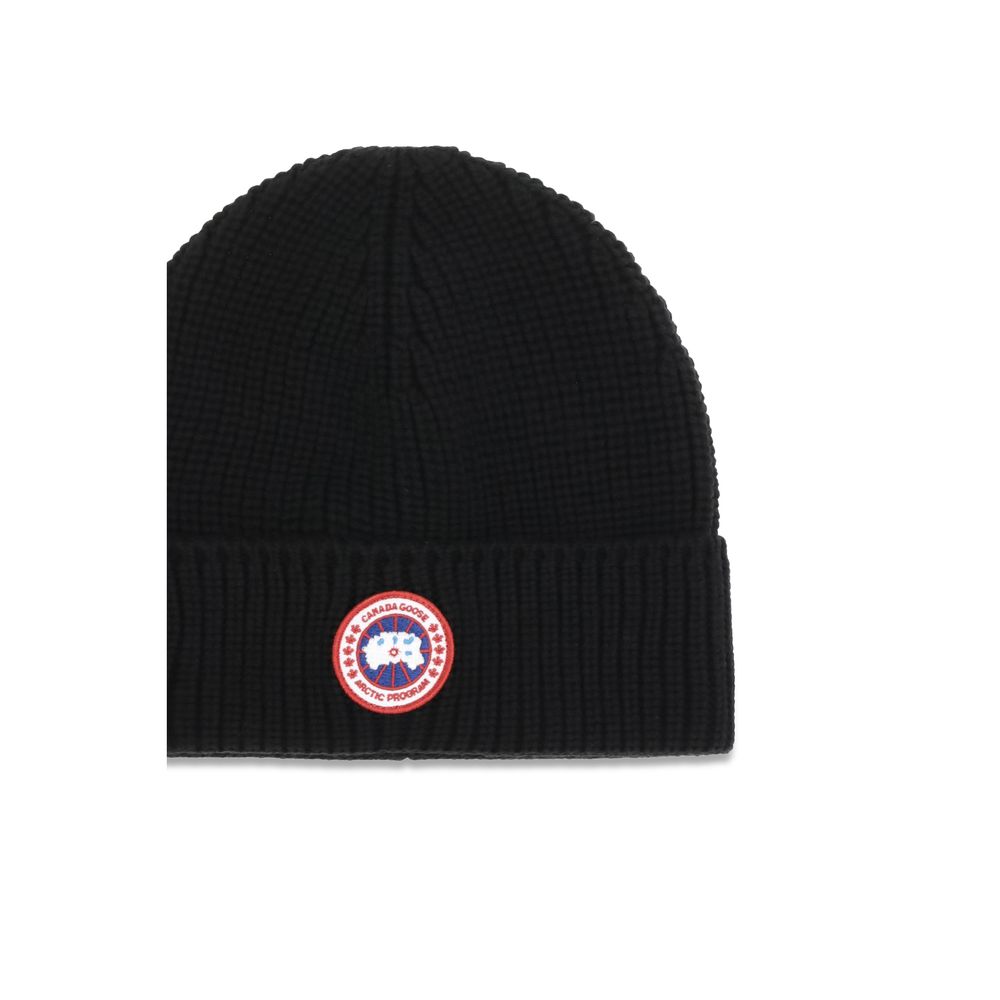 Canada Goose Black Wool Oves Aries Beanie for Men