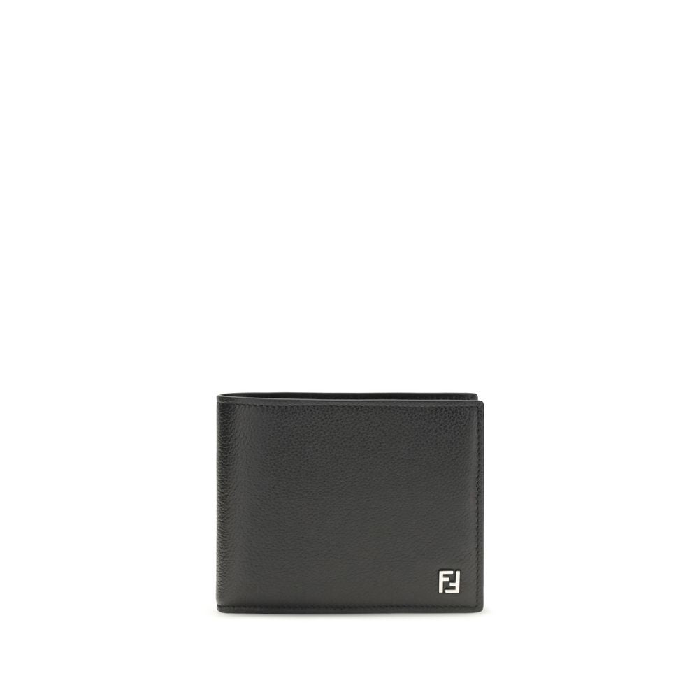 Fendi Black Calf Leather Bos Taurus Wallet for Men