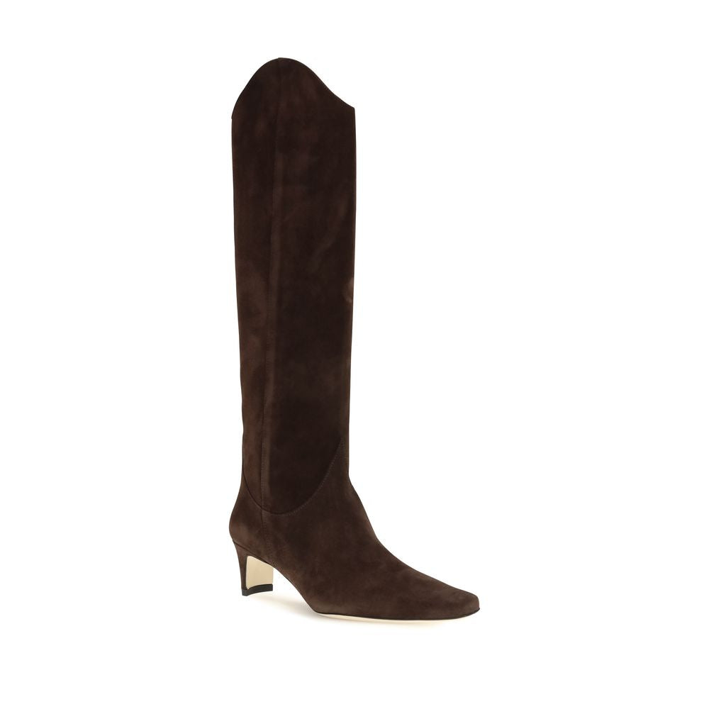 Staud Brown Calf Leather Bos Taurus High Heel Boots for Women