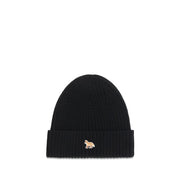 Maison Kitsuné Black Wool Oves Aries Beanie