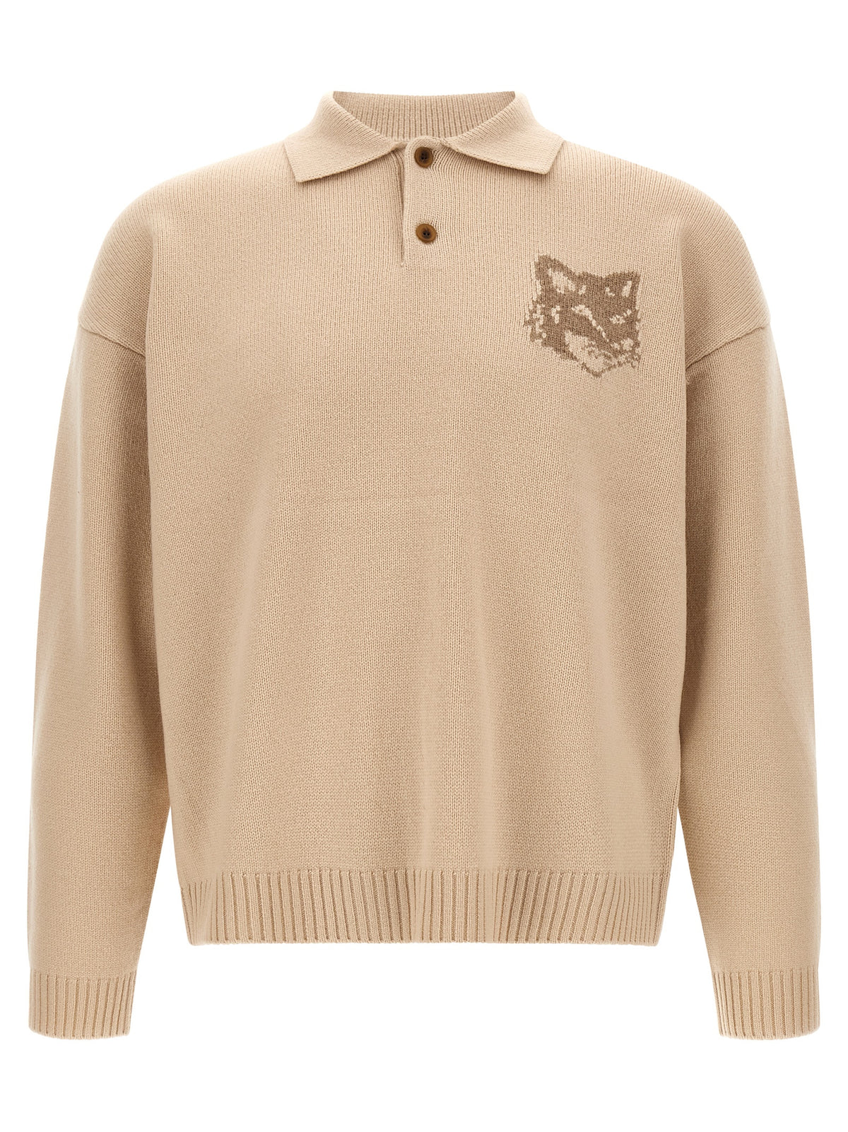 Maison Kitsuné Beige Wool Cardigan for Men